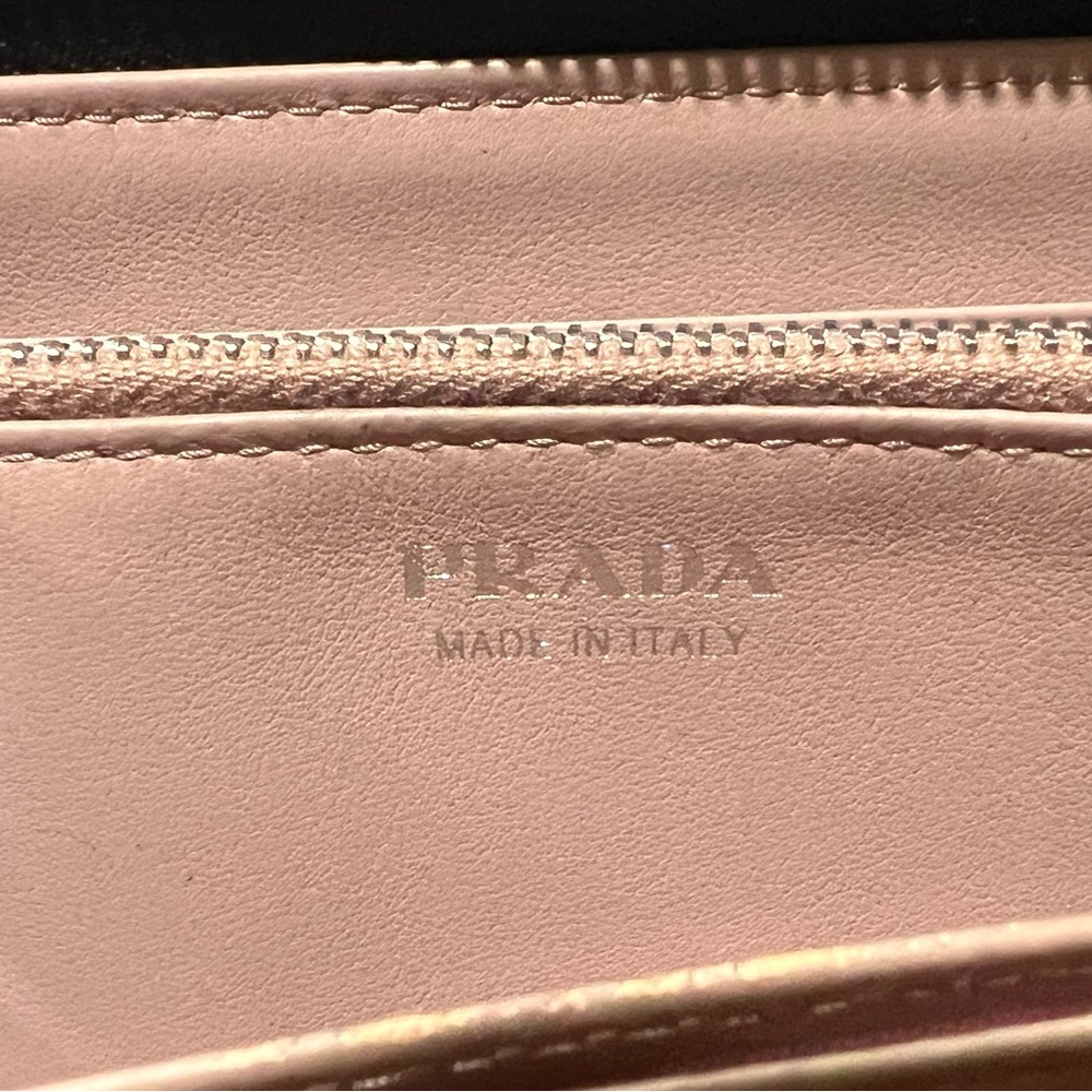 Prada Nero/Mughett Saffiano Leather Zip-Around Wallet - Picture 5 of 10